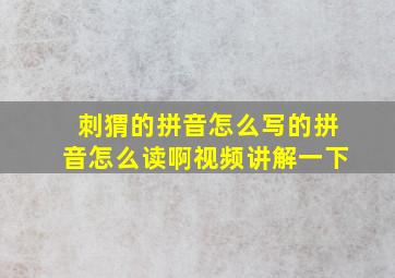 刺猬的拼音怎么写的拼音怎么读啊视频讲解一下