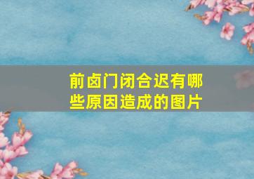 前卤门闭合迟有哪些原因造成的图片