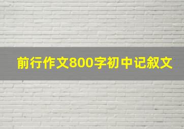 前行作文800字初中记叙文