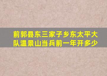 前郭县东三家子乡东太平大队温景山当兵前一年开多少