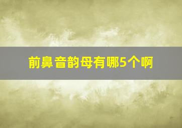 前鼻音韵母有哪5个啊