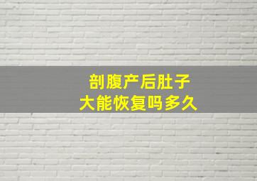 剖腹产后肚子大能恢复吗多久