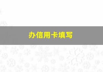 办信用卡填写