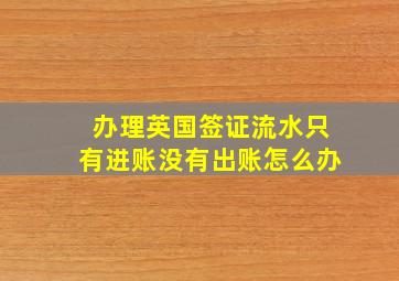 办理英国签证流水只有进账没有出账怎么办