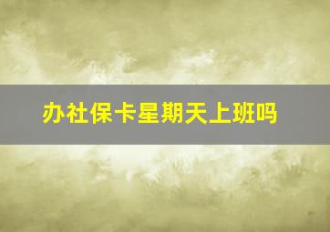 办社保卡星期天上班吗