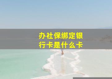 办社保绑定银行卡是什么卡