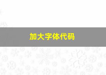 加大字体代码