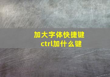 加大字体快捷键ctrl加什么键