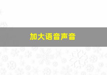 加大语音声音