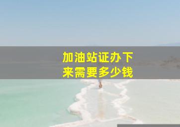 加油站证办下来需要多少钱