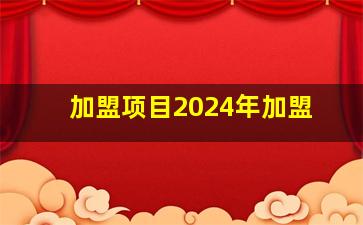 加盟项目2024年加盟