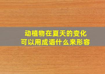 动植物在夏天的变化可以用成语什么来形容