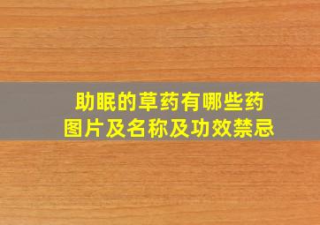 助眠的草药有哪些药图片及名称及功效禁忌