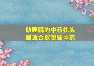 助睡眠的中药枕头里适合放哪些中药