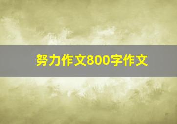 努力作文800字作文