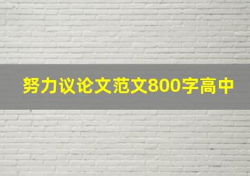 努力议论文范文800字高中