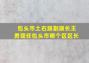 包头市土右旗副旗长王勇现任包头市哪个区区长