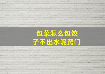 包菜怎么包饺子不出水呢窍门