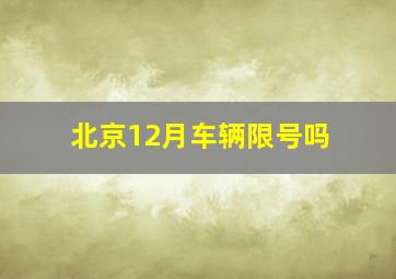 北京12月车辆限号吗