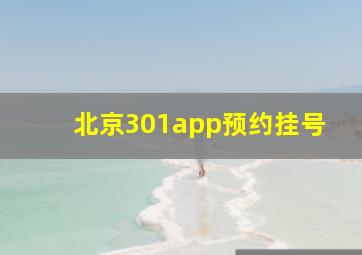 北京301app预约挂号