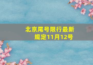 北京尾号限行最新规定11月12号