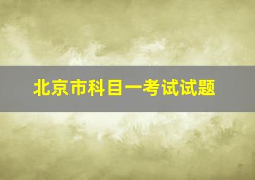 北京市科目一考试试题