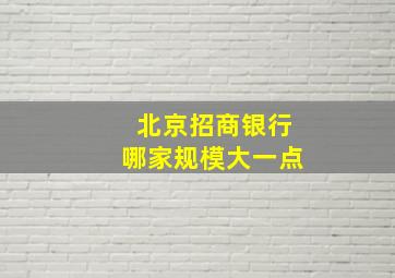 北京招商银行哪家规模大一点