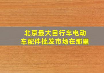 北京最大自行车电动车配件批发市场在那里