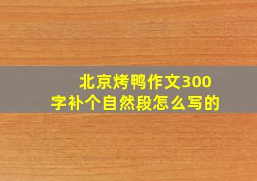 北京烤鸭作文300字补个自然段怎么写的