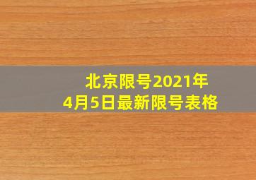 北京限号2021年4月5日最新限号表格