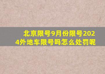 北京限号9月份限号2024外地车限号吗怎么处罚呢