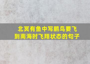 北冥有鱼中写鹏鸟要飞到南海时飞翔状态的句子