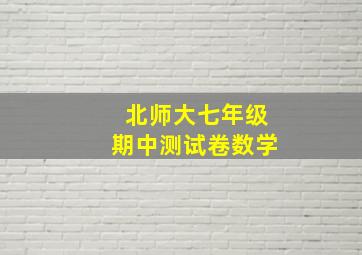 北师大七年级期中测试卷数学