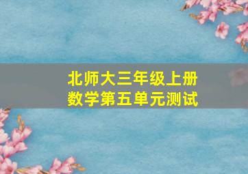 北师大三年级上册数学第五单元测试