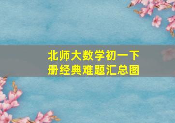 北师大数学初一下册经典难题汇总图