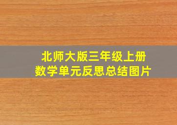 北师大版三年级上册数学单元反思总结图片