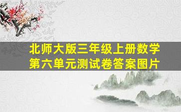 北师大版三年级上册数学第六单元测试卷答案图片