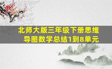 北师大版三年级下册思维导图数学总结1到8单元