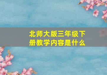 北师大版三年级下册教学内容是什么