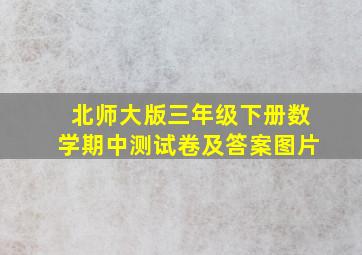 北师大版三年级下册数学期中测试卷及答案图片