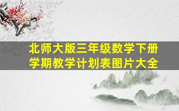 北师大版三年级数学下册学期教学计划表图片大全