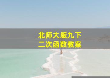 北师大版九下二次函数教案