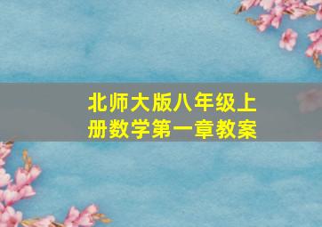 北师大版八年级上册数学第一章教案