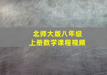 北师大版八年级上册数学课程视频