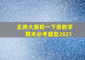 北师大版初一下册数学期末必考题型2021