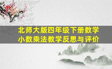 北师大版四年级下册数学小数乘法教学反思与评价