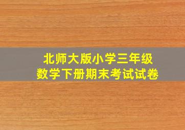 北师大版小学三年级数学下册期末考试试卷