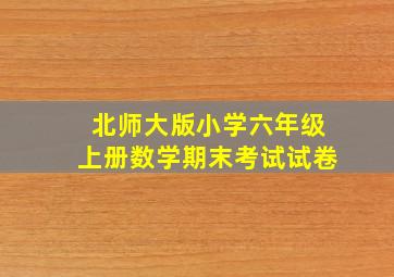 北师大版小学六年级上册数学期末考试试卷