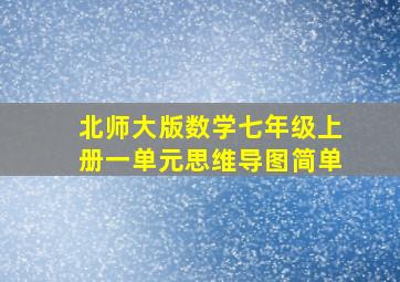 北师大版数学七年级上册一单元思维导图简单