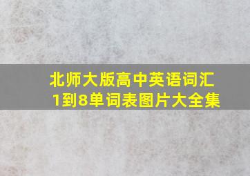 北师大版高中英语词汇1到8单词表图片大全集